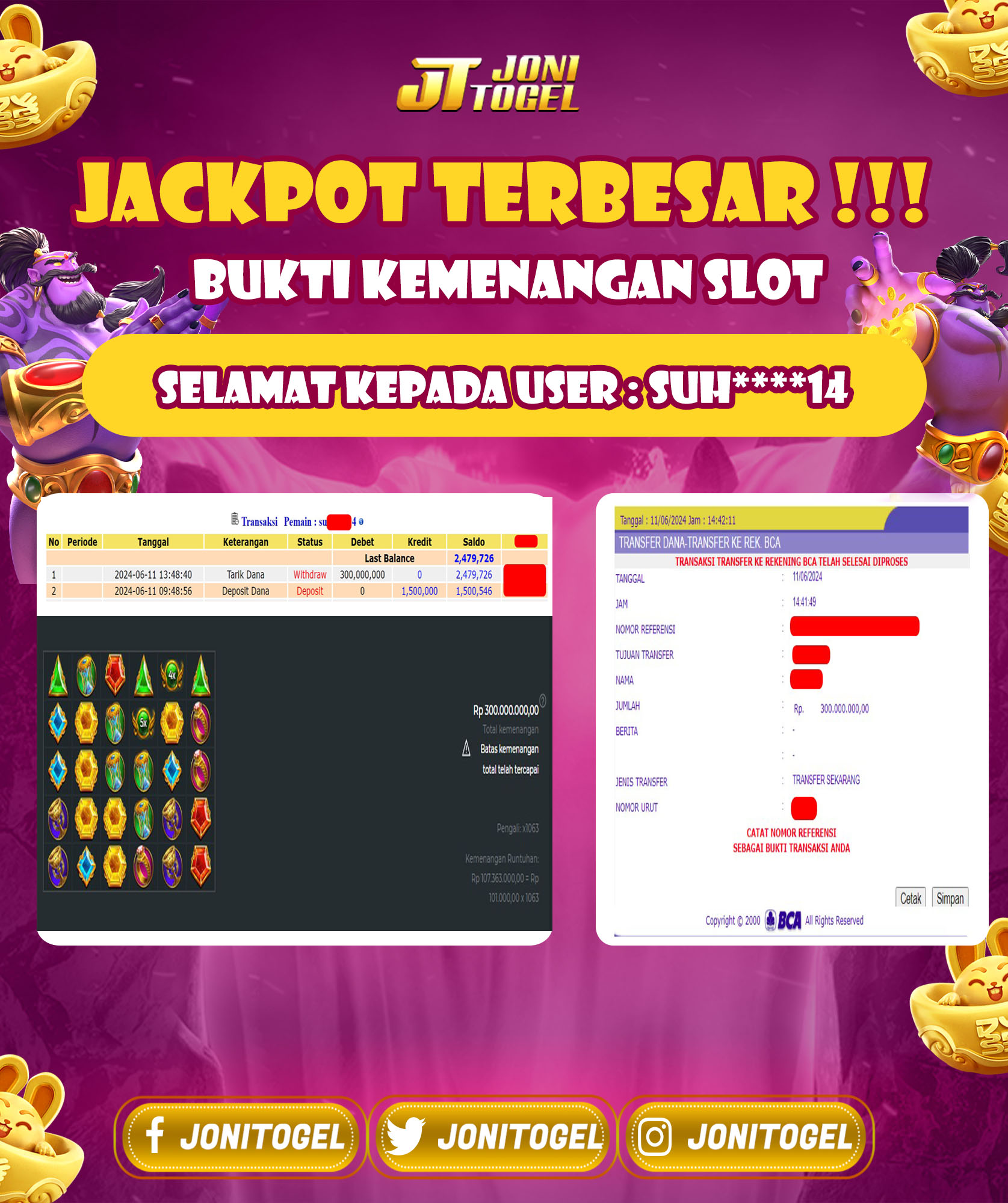 Selamat Atas Kemenangan Jackpot Pada Game Slot Gates Of Olympus 1000
